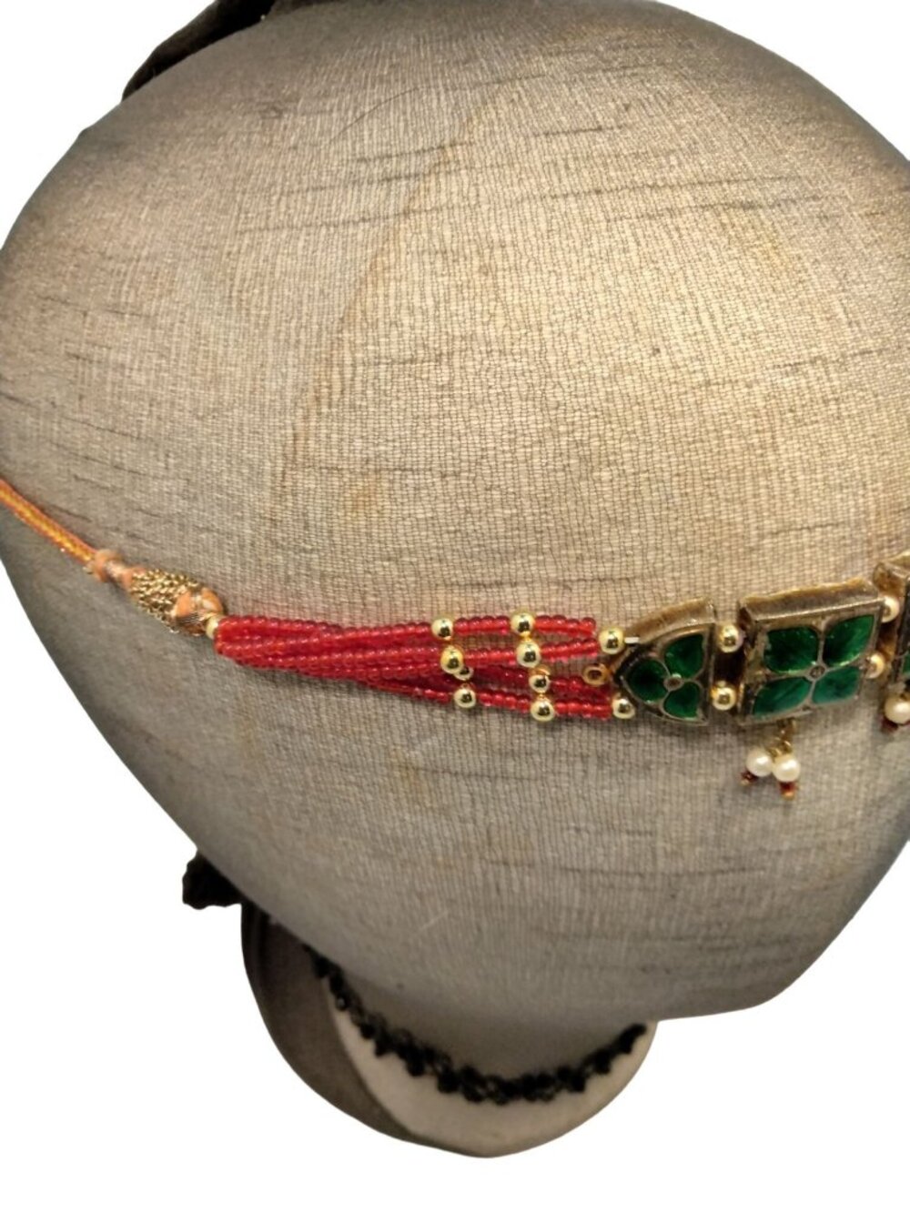 Meenakari Choker Belt Headpiece Bollywood Spiritual Family Fertility Prosperity - Picture 7 of 12